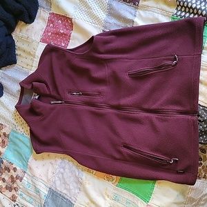 Maroon fleece vest